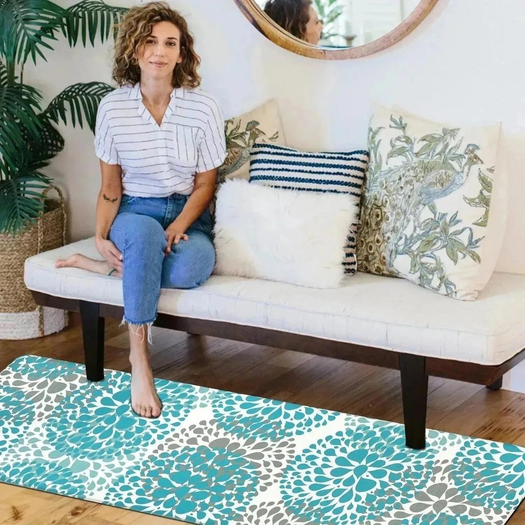 1 szt. Dywanik kuchenny z kreskówkowym wzorem kotów, antypoślizgowe wycieraczki pod drzwi, popowy design, dywanik łazienkowy, mata do kąpieli, dywan do domu, dekoracja pod zlew, do pralni