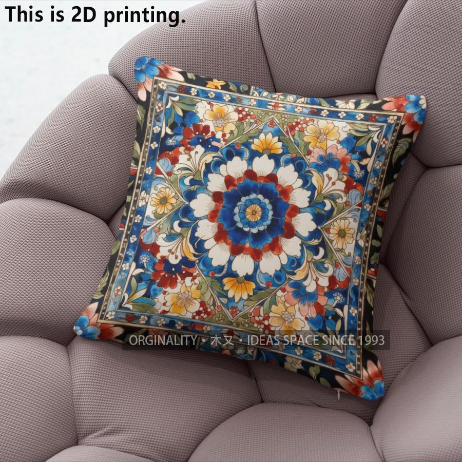 Bohemian Vintage Floral Pillow Covers Pattern Cushion Cover Suitable for Sofa Bedroom Car Pillow Cover