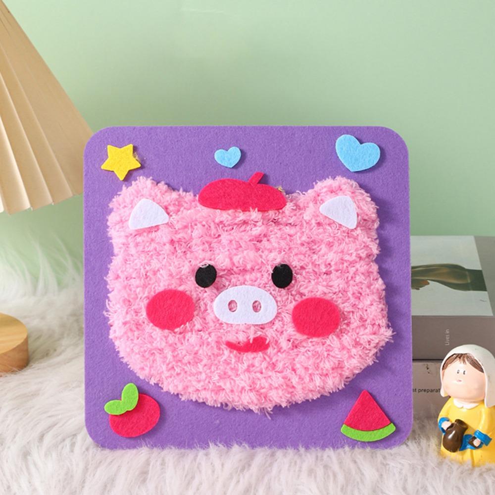 Sewing Needle and Thread Painting Cartoon Animal Felt Sewing Kit  Beginners