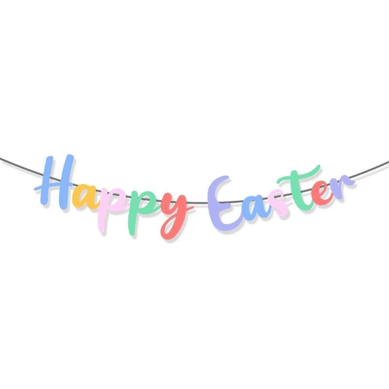 Easters Eggs Letter Garlands Hanging Banners for Home School and Event Decoration Store Window Display Accessories