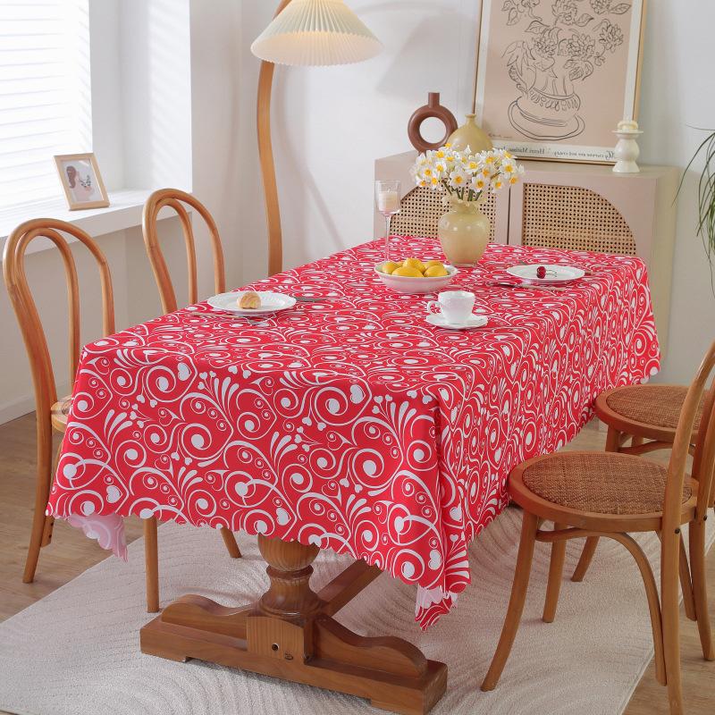 

Скатерть 1шт водонепроницаемая и жиростойкая обеденная столовая обитая полиэфирной тканью