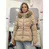 VEZFAA  Women's Fashion Casual Fall Winter Solid Color Print Long Sleeve Jackets & Coats Down Coats