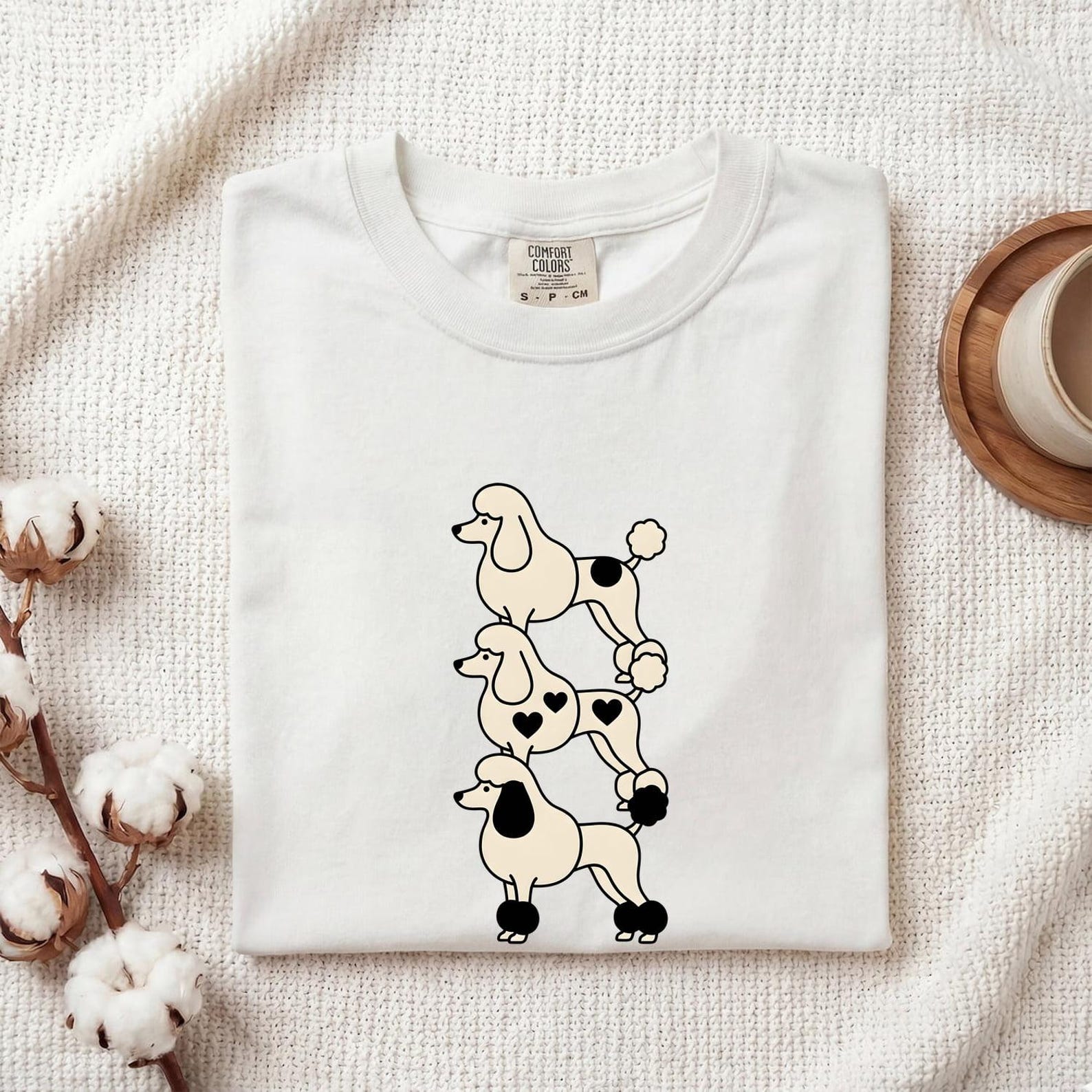 Miniature Poodle Shirt Dog Creatures Gift Women Flat Tee Toy Poodle T-Shirt Dog Fan Poodle Tshirt Creature Graphic Classic Heart Icon Tshirt L