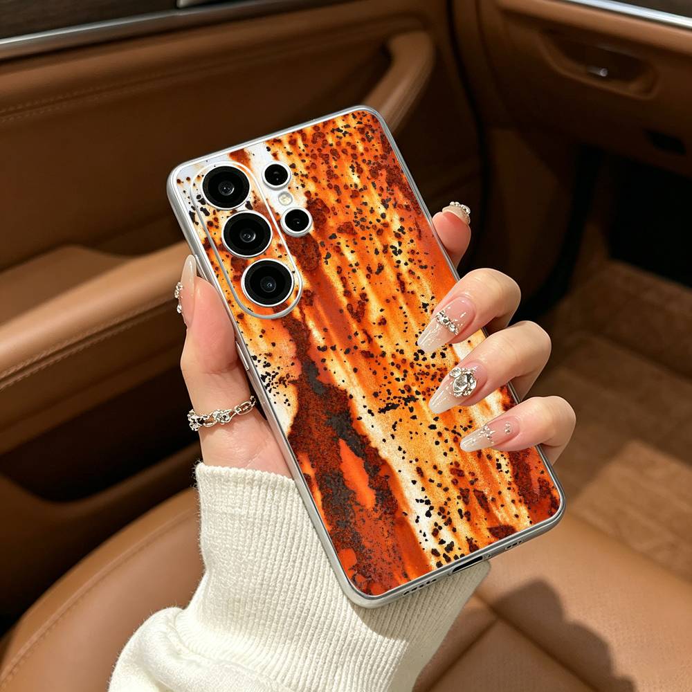 Retro Industrial Style Rusty  Clear Phone Case for Samsung S25, S24, S21, S22, S23, S30, Ultra, S20, Plus, FE, Lite Samsung S20fe