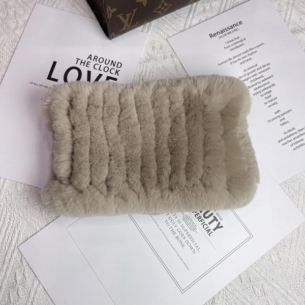 Women Handmade Stretch Real Rabbit Fur Scarf Knit Genuine Rex Rabbit Fur Headbands Girls Natural Rabbit Fur Ring Scarves