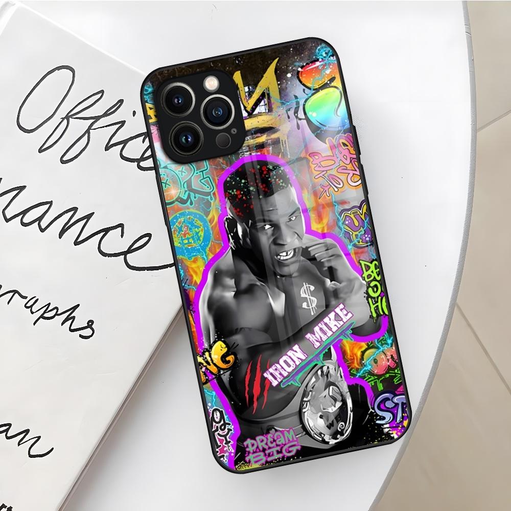 Mike Tyson Boxer Man Phone Case for Iphone 16 15 14 12 11 13 Pro Max Mini X Xr Xs Se 8 Puls glass Cover
