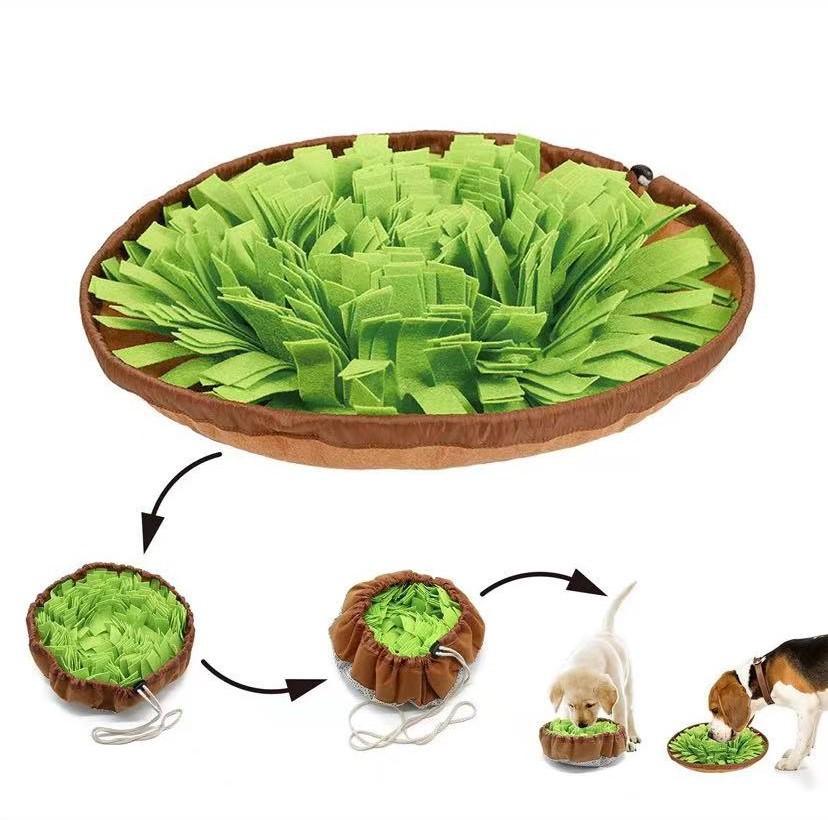 2025 New Model Avocado Dog IQ Puzzle Eco-Friendly Felt Solid Slow Eating Training Bowl Pad