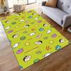 Cute Cartoon Pattern Green Rug Design - Non-slip Rug Suitable for Living Room and Bedroom Sofas.