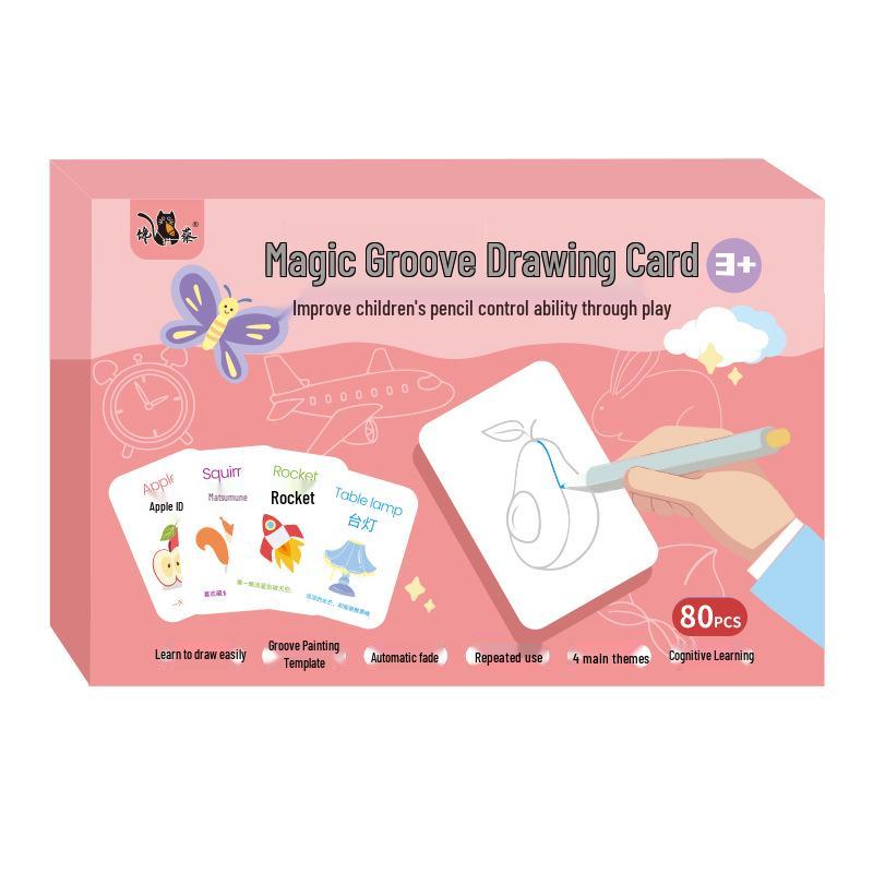 Magic Groove Erasable Drawing Cards: Toddler Pen Control Practice for Early Learning