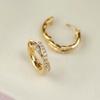 Minimalist Cross Hoop Earrings For Women Gold Color Huggie Hoops Pave AAA+ CZ X-Shape Daily Statement Jewelry for Women Party