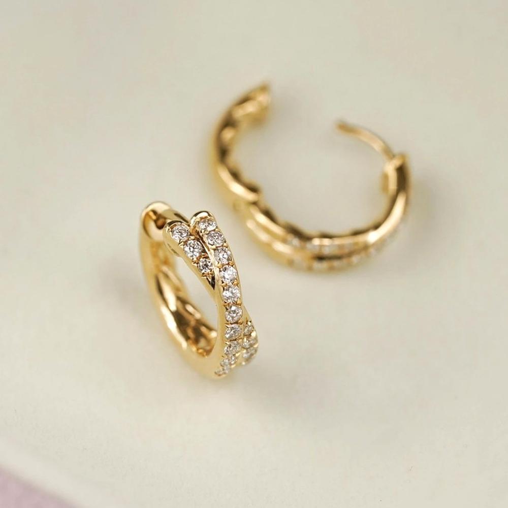 Minimalist Cross Hoop Earrings For Women Gold Color Huggie Hoops Pave AAA+ CZ X-Shape Daily Statement Jewelry for Women Party