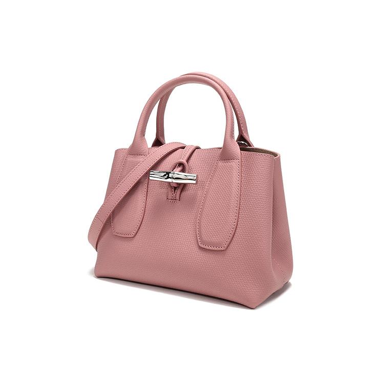 LONGCHAMP Le Roseau Cow Leather One Shoulder Handbag Small Womens Antique Pink