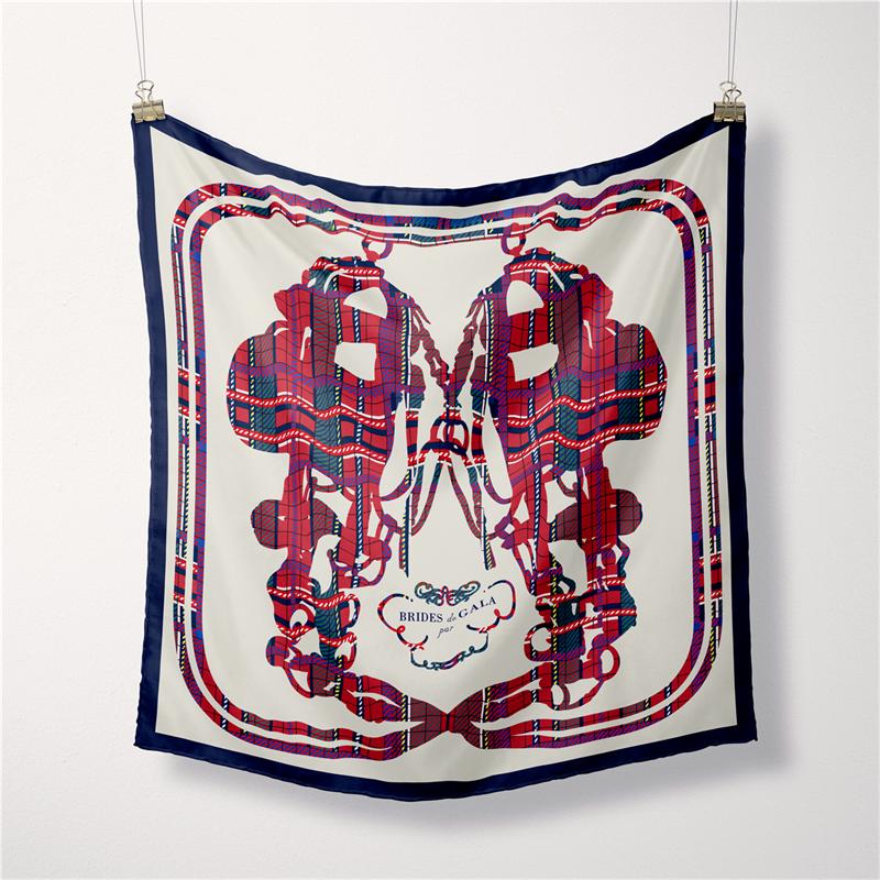 

Twill Silk Scarf Woman Wheel Painting Square Scarves Wraps Bandana Small Hijab Silk Foulards Tie Headband Neckerchief 53CM 53CM x 53CM