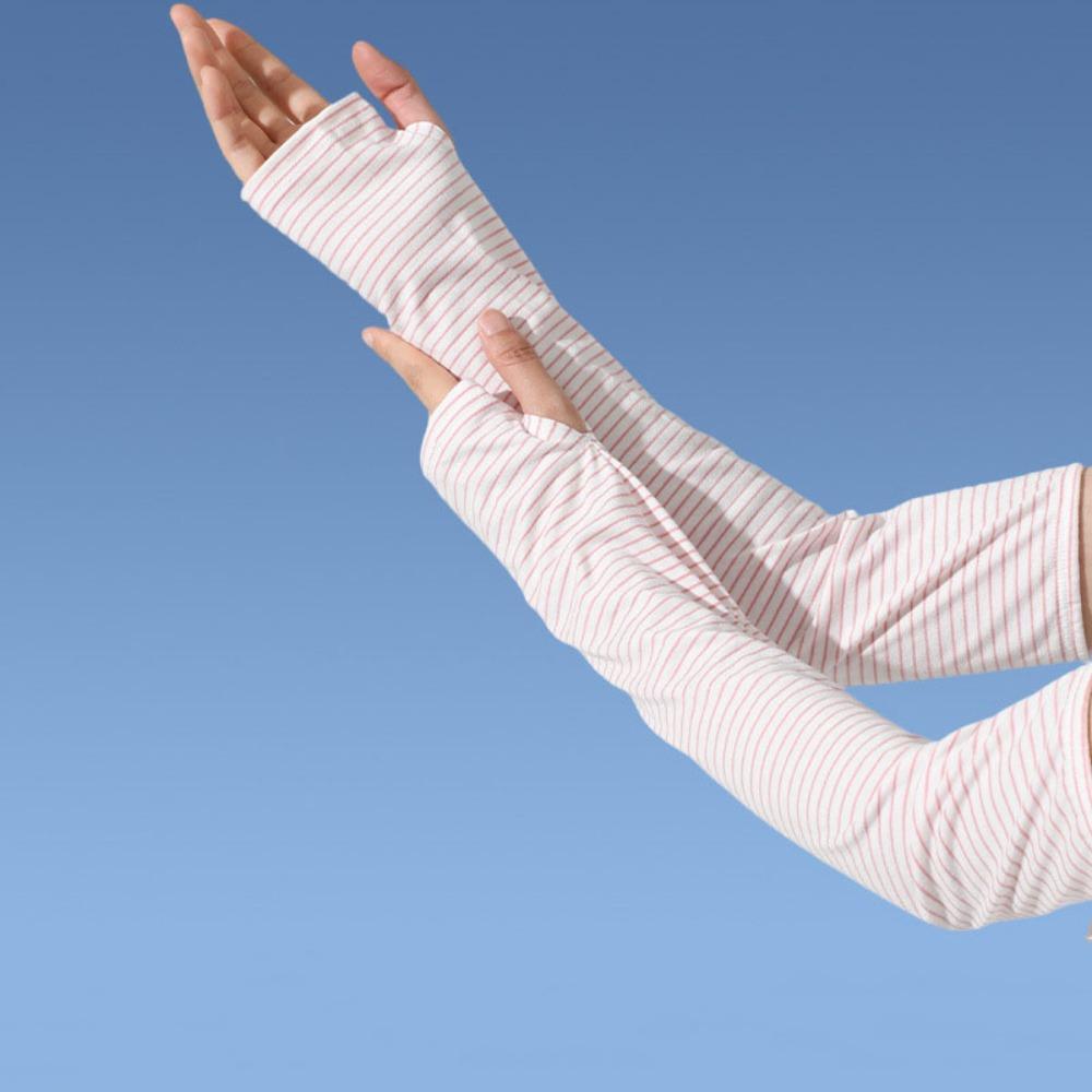 Striped Design UV Arm Sleeves UV Protective UV Protection Sleeves Outdoor Sports розовый