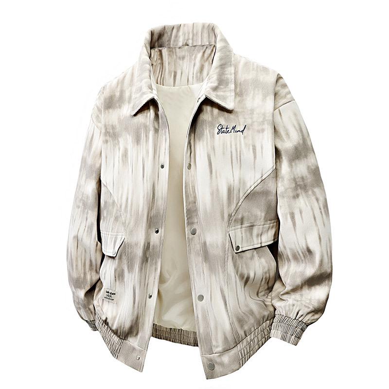 

Мужская куртка в стиле ретро большого размера на весну—отложной воротник, модная рабочая одежда, очень большой крой (148) 3XL