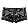 Mens PVC Zip Pouch Backless Briefs Wet Look Lingerie Trunks Shorts Gay Male Funny Open Back Jockstrap Open Butt Panties