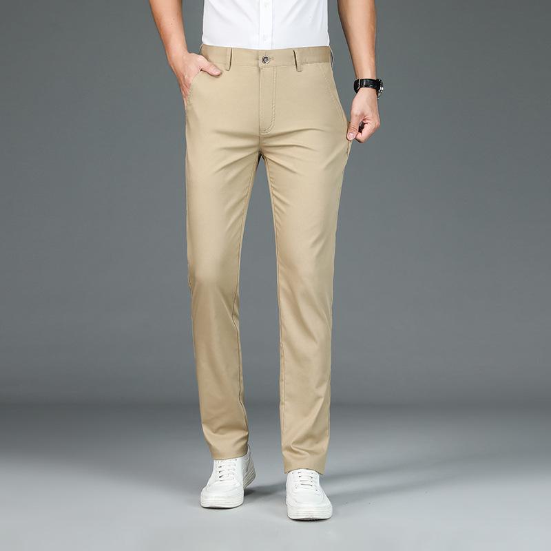 Men's Bamboo Fiber Ice Silk Casual Straight Pants