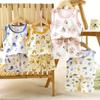 2026 Summer Children O-Neck Sleeveless Vest Suits Baby Spring Short Pants Two-pieces Set Cartoon Cotton Suit for Girl Boy