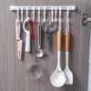 Punch-free Sliding Track Hook Kitchen Cabinet Door Back Row of Hanging Racks Sticky Hook Storage Rack To Save Space