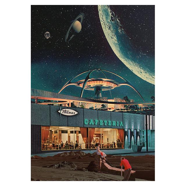 Science Fiction Space Collage Romantic City Prints Poster Canvas Painting Modern Wall Art Picture Living Room Bedroom Home Decor