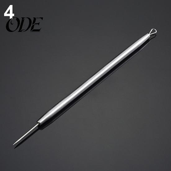 Non-Slip Stainless Steel Pimple Popper Acne Blackhead Removal Needle Tool Silver