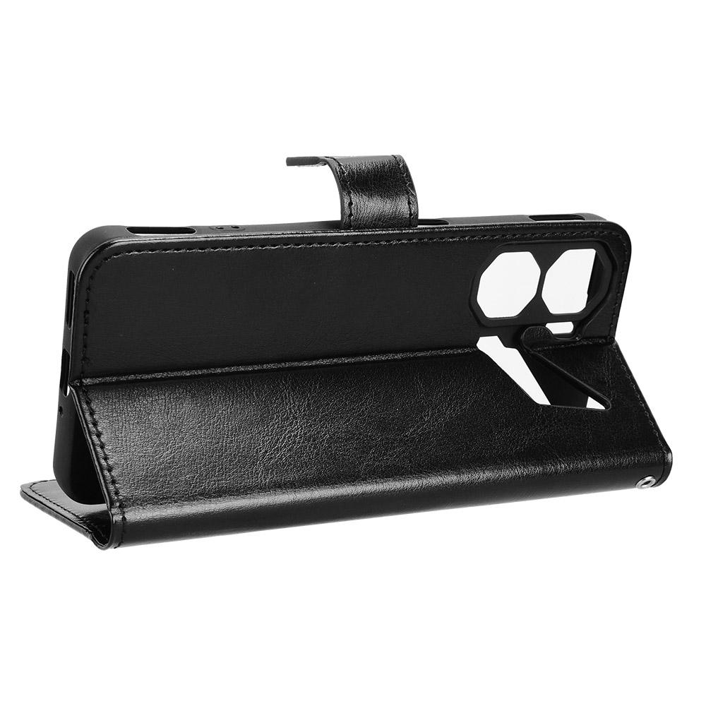 For ZTE nubia Neo 3 5G PU Leather Case with Strap Crazy Horse Texture Phone Wallet Cover