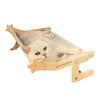 Cat Hammock Window Perch Adjustable Cat Bed with Wood Frame No Drilling Pet Hammock for Bedside Windowsill Indoor Cats