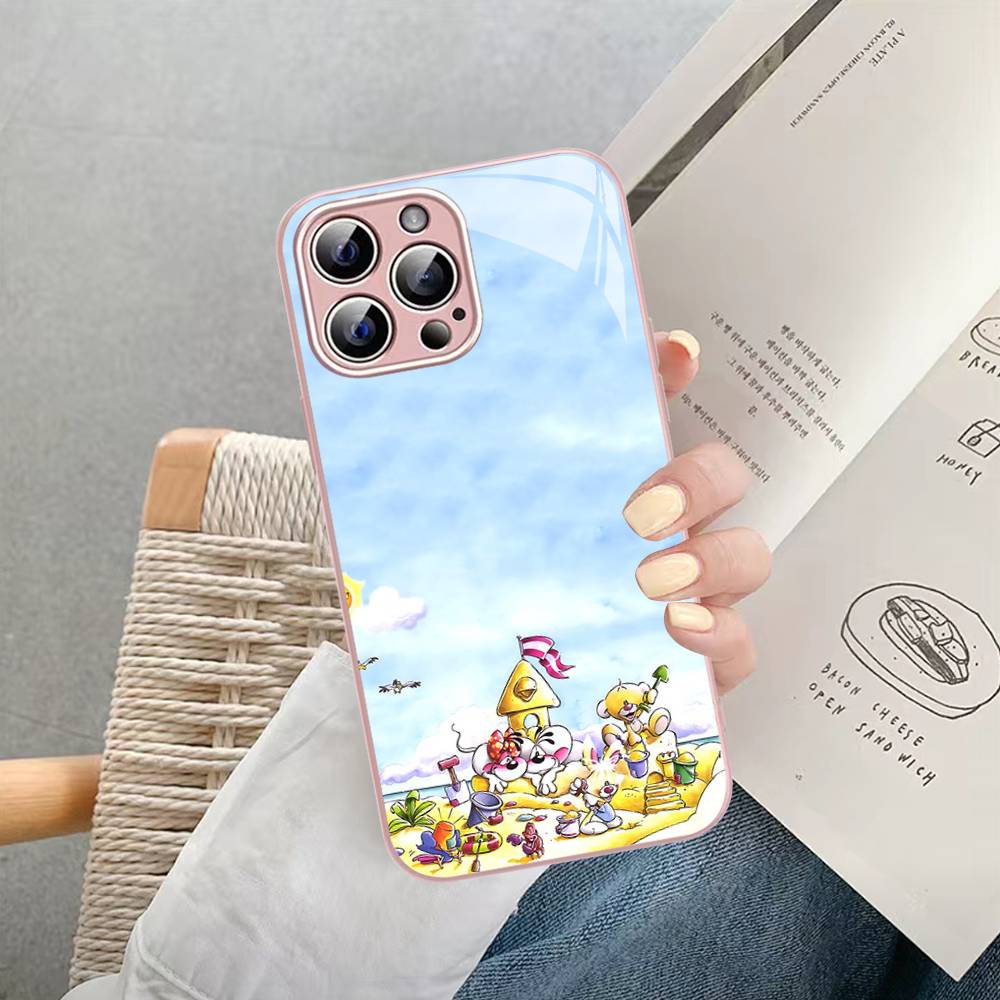 Cartoon D-Diddl For IPhone 14 13 12 Mini 11 Pro XS Max X XR 14 Plus Tempered Glass Cover