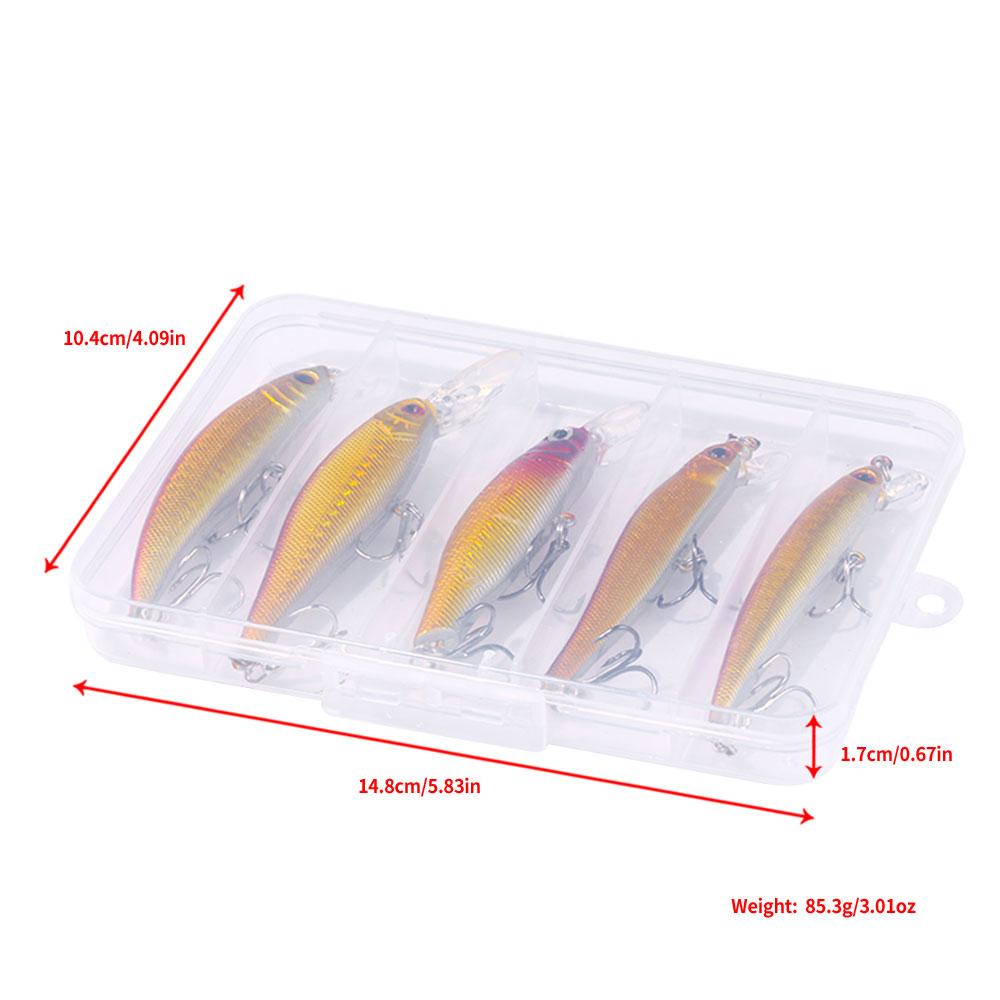 5 pz/scatola Richiamo di Pesca Set Minnow Esche Artificiali Merci Per La Pesca in Mare Wobbler Crankbait Carpa Pesce Persico Pesca