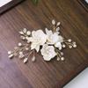 New Bridal Headgear Disc Hair Hairpin, White Shell Petal Handmade Pearl Crystal Hairpin Decoration