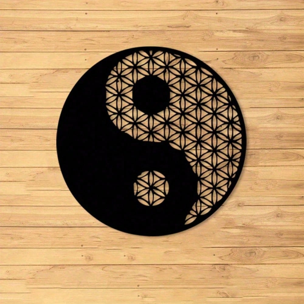 Flower of Life Metal Wall Art: Sacred Geometry Zen Decor & Spiritual Gift
