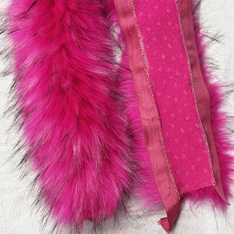 1m Imitation Waschbärfell Spitze DIY Pelzkragen Spitze für Schal Hut Mantel Nähen Bekleidungszubehör Mode Pelzbesetzte Dekoration