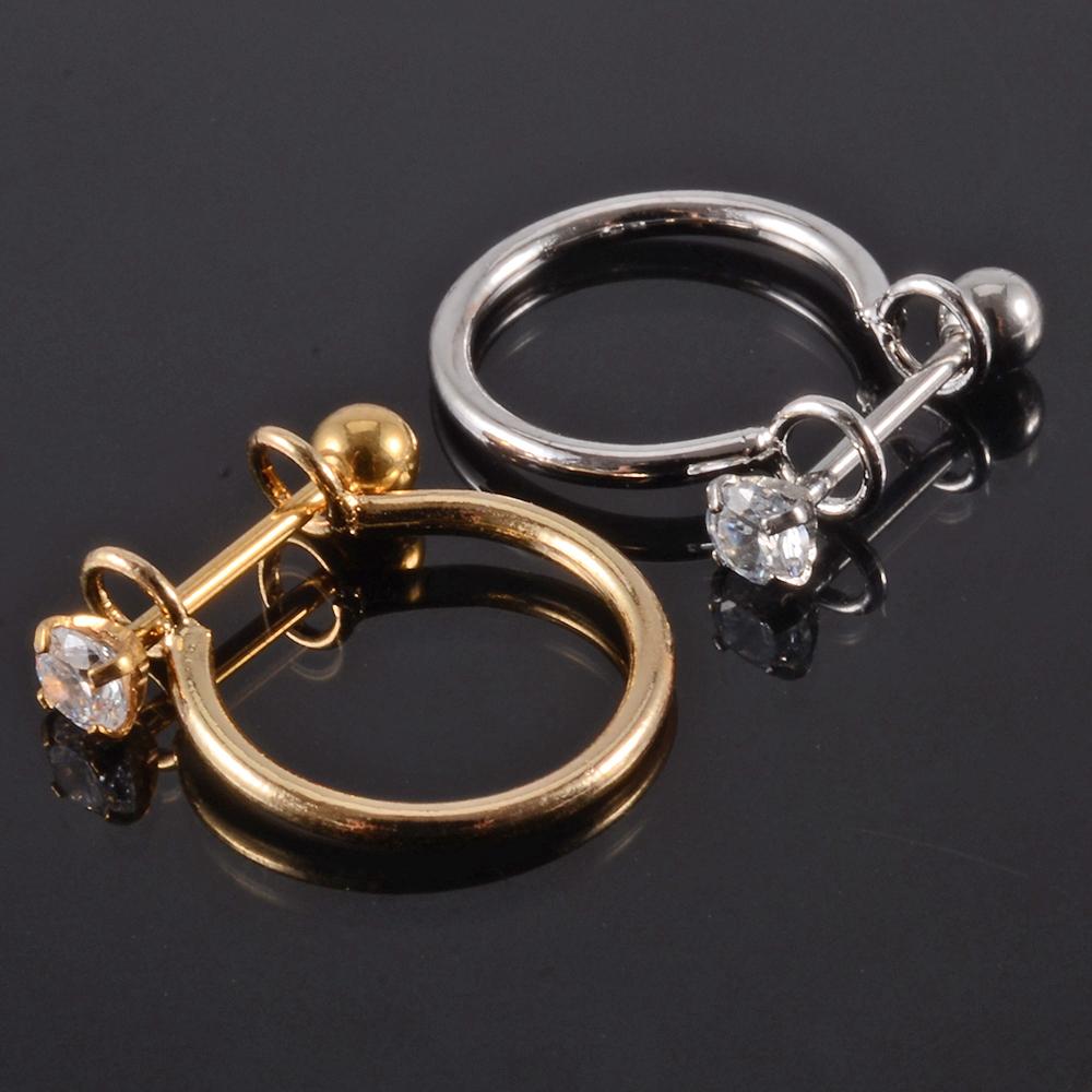 1pc Ear Tragus Cartilage Ring Stainless Steel Barbell With Cz Hoop Cartilage Cuff piercing Helix Daith Rook Lobe Earrings