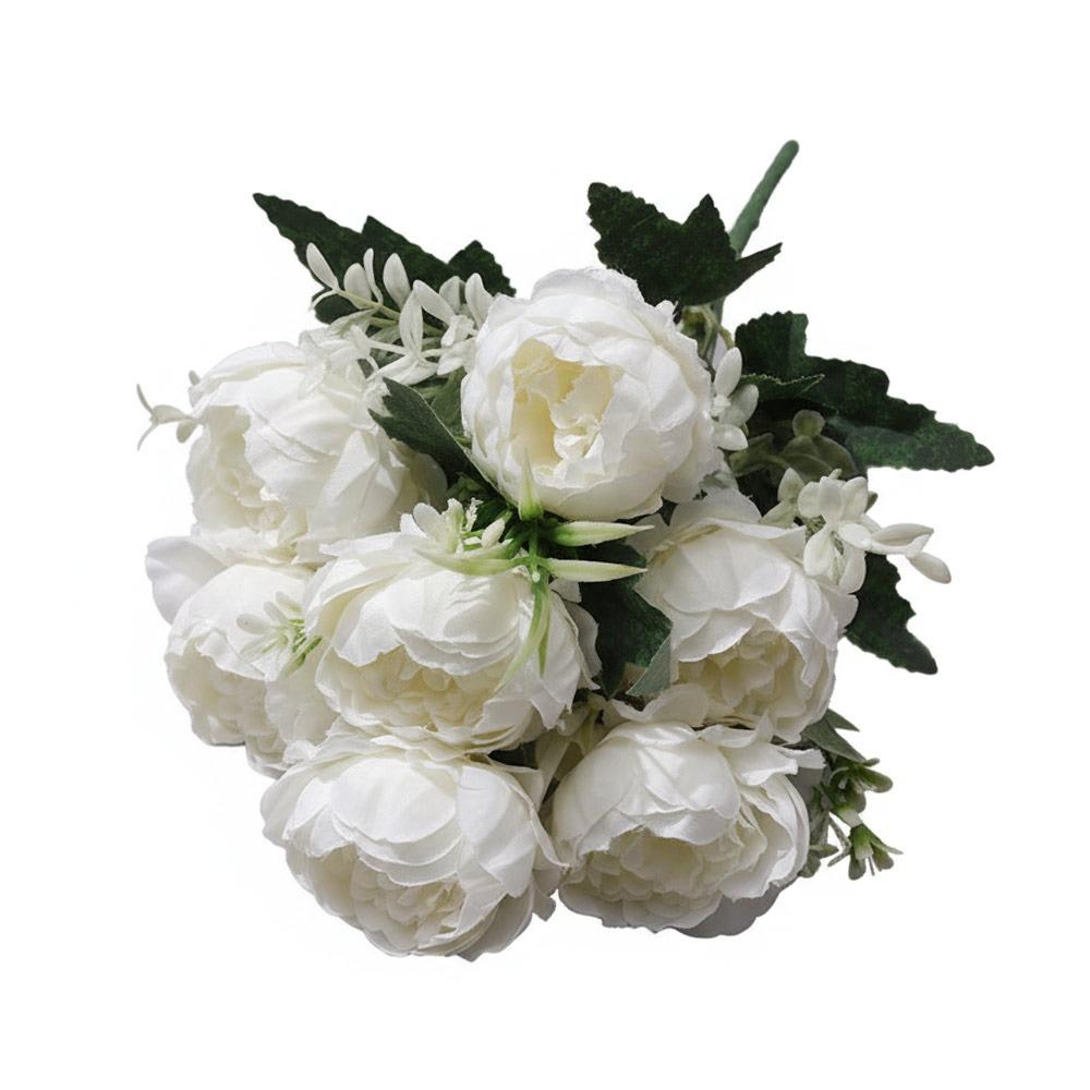 7 Heads Peony Artificial Flowers Multicolor Floral Arrangement Fake Peony Silk Petals Photo Props Simulation Peonies Bouquet