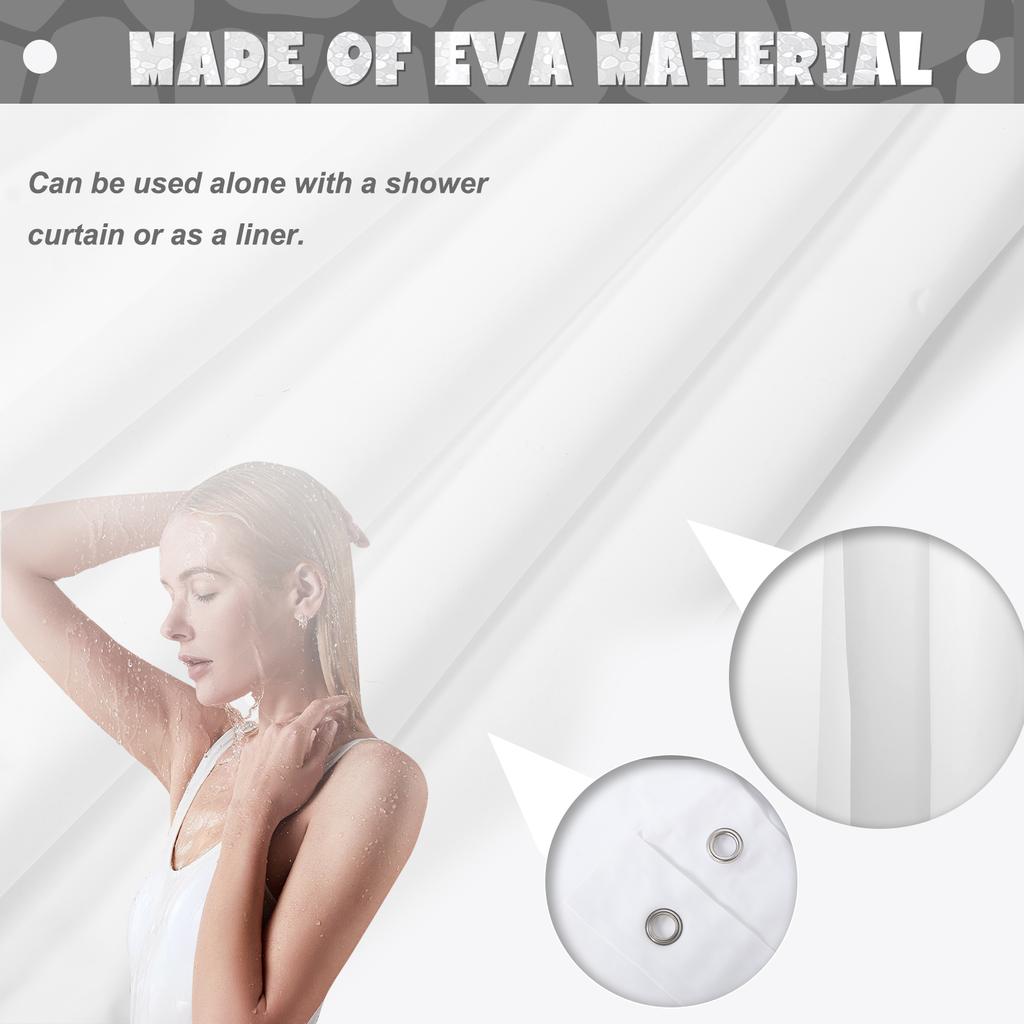 PEVA Shower Curtain Waterproof Plastic Clear Bath Curtains Transparent/Colorful Bathroom Curtains Mildew Home Luxury with Hooks