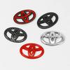 1Pc ABS Car Steering Wheel Decorative Stickers Carbon Fiber Emblem For Toyota Hilux Avensis Auris Prius  Verso Camry Accessories