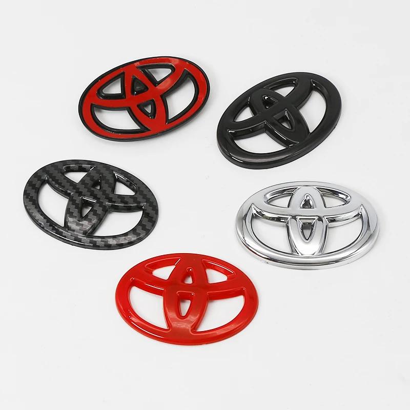1Pc ABS Car Steering Wheel Decorative Stickers Carbon Fiber Emblem For Toyota Hilux Avensis Auris Prius  Verso Camry Accessories