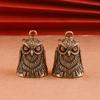 Artistic Owl Shape Metal Windchimes Bells Antique Keychain Pendant Elegant Bag Good Luck Ornament Craft Decors Gift