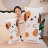 Cartoon Cute Puppy Dog Long Throw Pillow Plush Toy Doll Girl Bed Sleeping Leg Throw Pillow Rag Doll