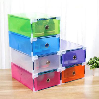 Shoes Organizer Στοιβαζόμενος πλαστικός κάδος αποθήκευσης παπουτσιών με προστασία από τη σκόνη για το σπίτι