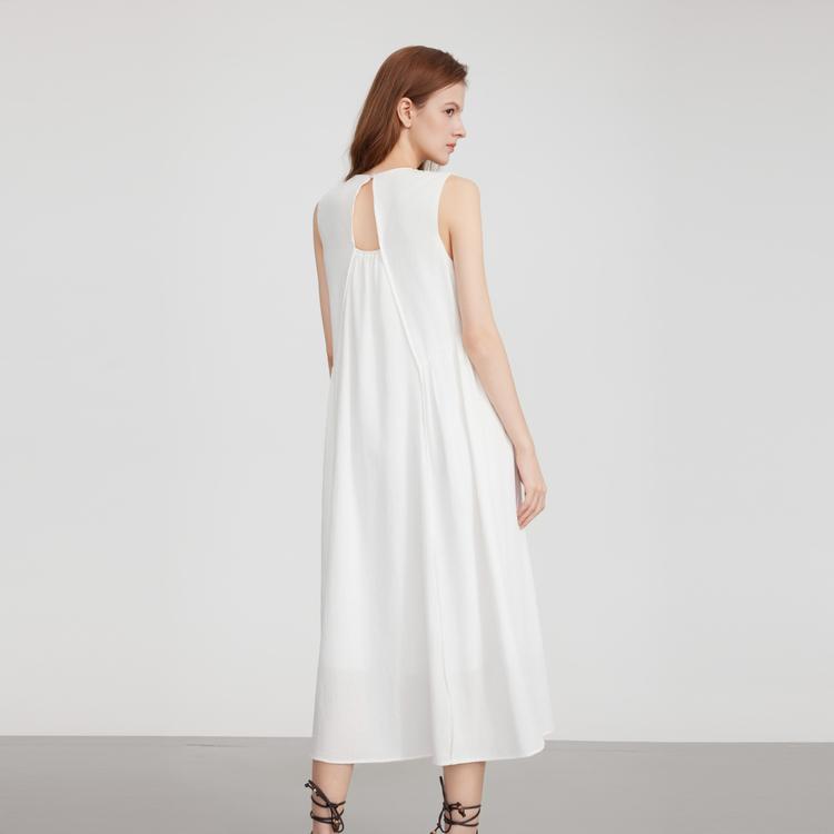 ELLE Modern Elegant Slimming Solid Color Sleeveless A-Line Dress Women dresses EL52528