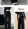Women's High Waist Black Straight-Leg Jeans, Slimming Summer 2024 Thin Style, Small Size, Floor-Length.
