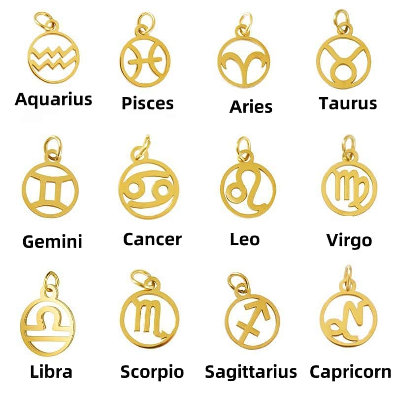 Women Constellation Zodiac Charm Strand Bracelet Natural Stone Indian Jasper Beads Gold Plated Fashion Jewelry Gifts