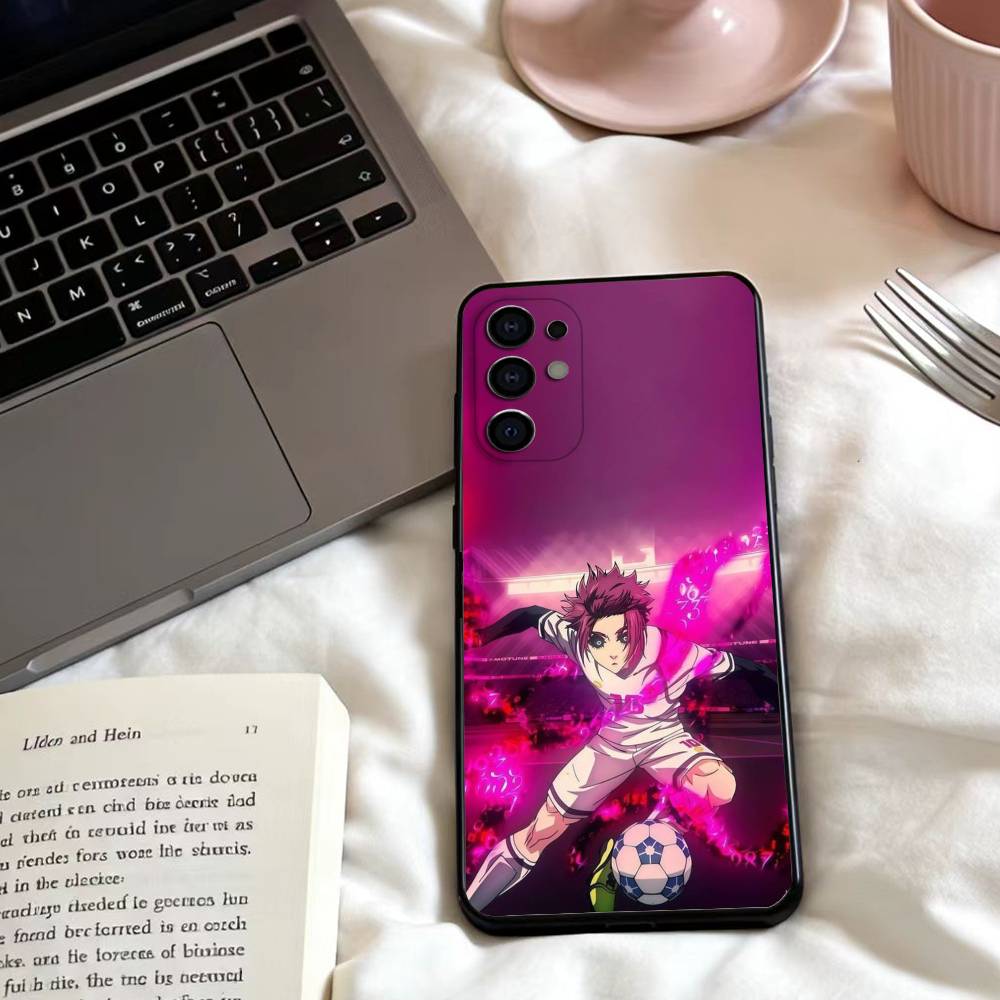 Anime B-Blue L-Lock S Phone Case For Samsung S25,24,23,22,30,21,10,9,Ultra,Plus,Lite,FE,4,5 G Soft Black Case