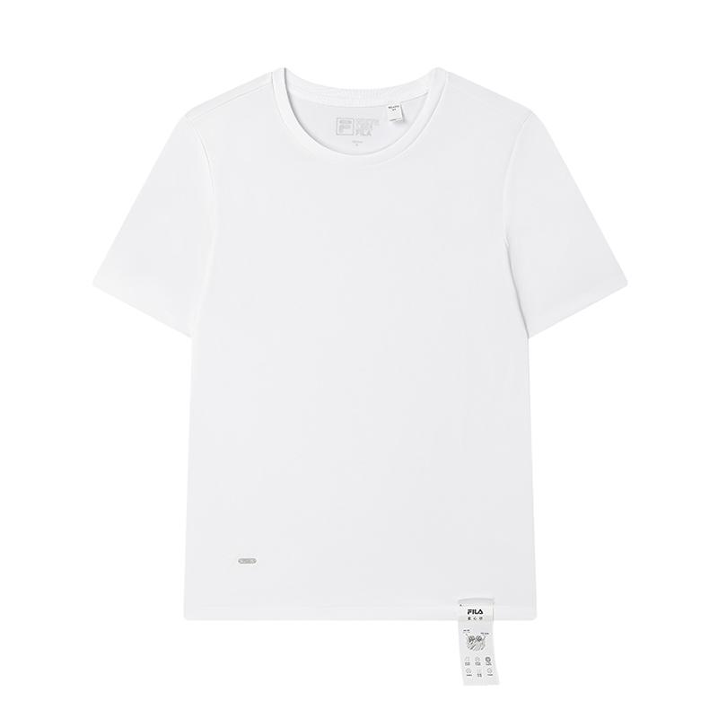 Fila White Soft Master Fashion Versatile Casual Comfortable Simple Round Neck Pullover Short Sleeve T-Shirt Women T-Shirts F11W513103F-WT