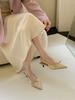 Gentle ballet, pink bow word Mary Jane sandals women's empty half-bag head shoes