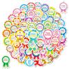 56/112 Pcs Happy Birthday Colorful Badge Stickers for Party Decor Reward Drawer, Desk School Supplies Fridge Suitcase Desk