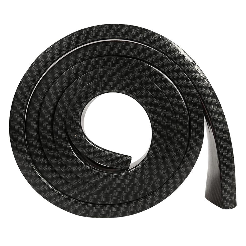 Buy 4.9ft Rubber Car Bumper Strip Front Bumper Lip Sticker Carbon Fiber