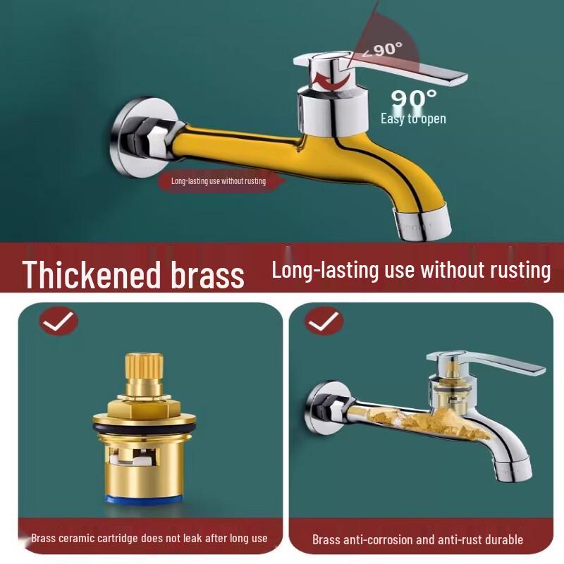 Extended Wall-Mounted Cold Water Faucet