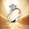 Frauen-Zirkonia-eingelegter gedrehter Fingerring, Hochzeit, Verlobung, Schmuck, Geschenk